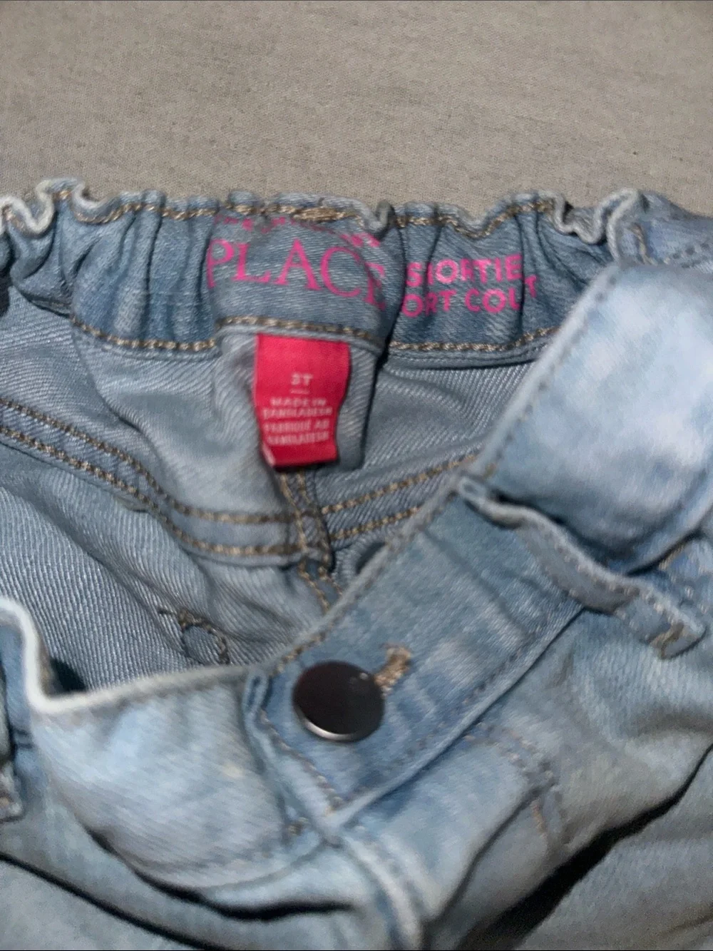 Kids Size 3T Place Light Blue Denim Shorts - Classic Summer Style